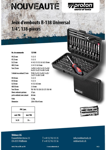 Proton Jeux d'embouts B-138 Universal