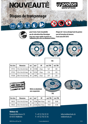 Proton Disques de tronçonnage