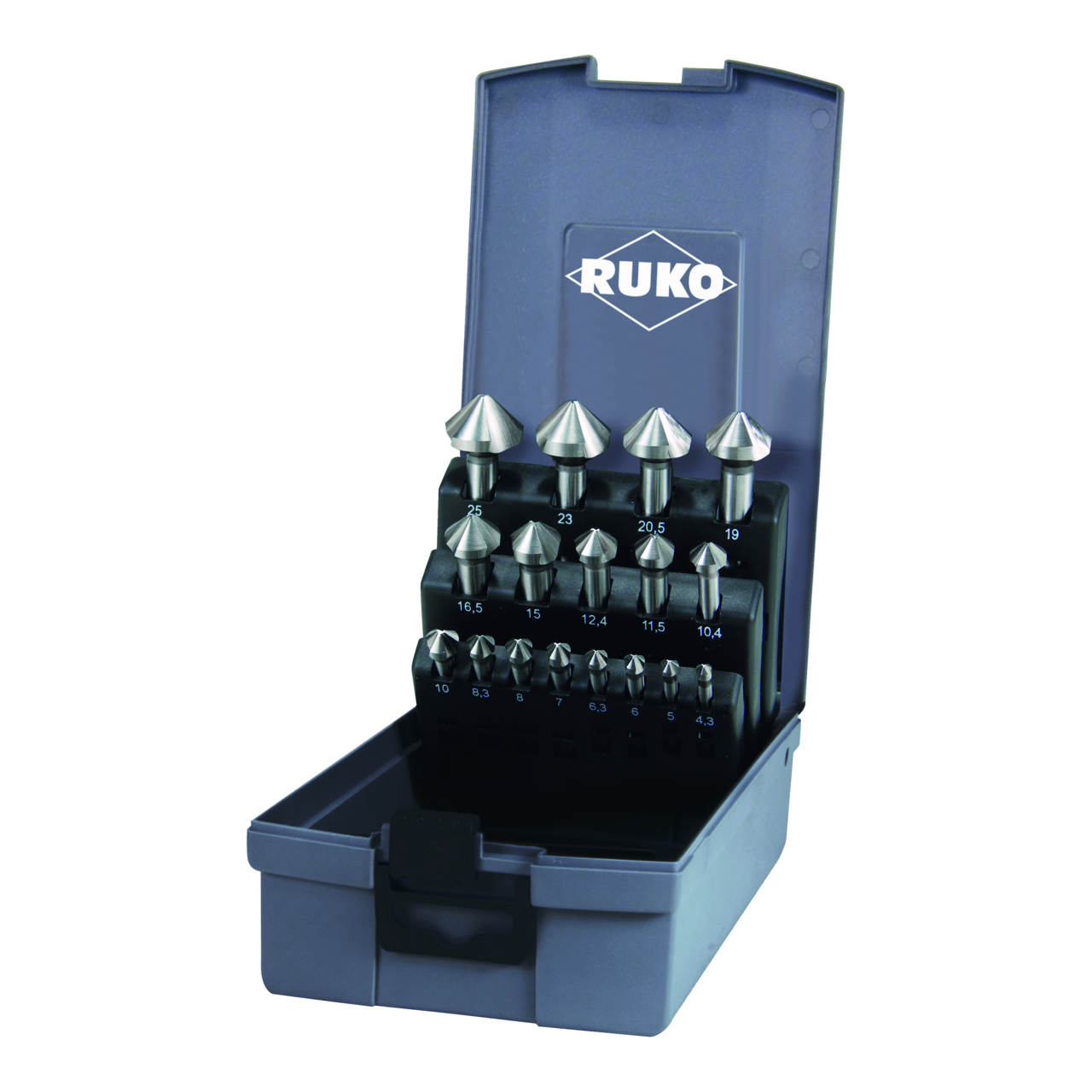 Kegelsenker-Satz Ruko DIN 335 Form C 90° HSS - 17-tlg. (Kunststoffkassette)
