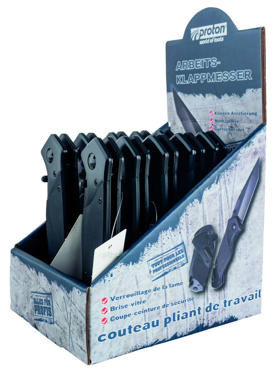 Arbeitsmesser schwarz mit 83 mm langer Klinge