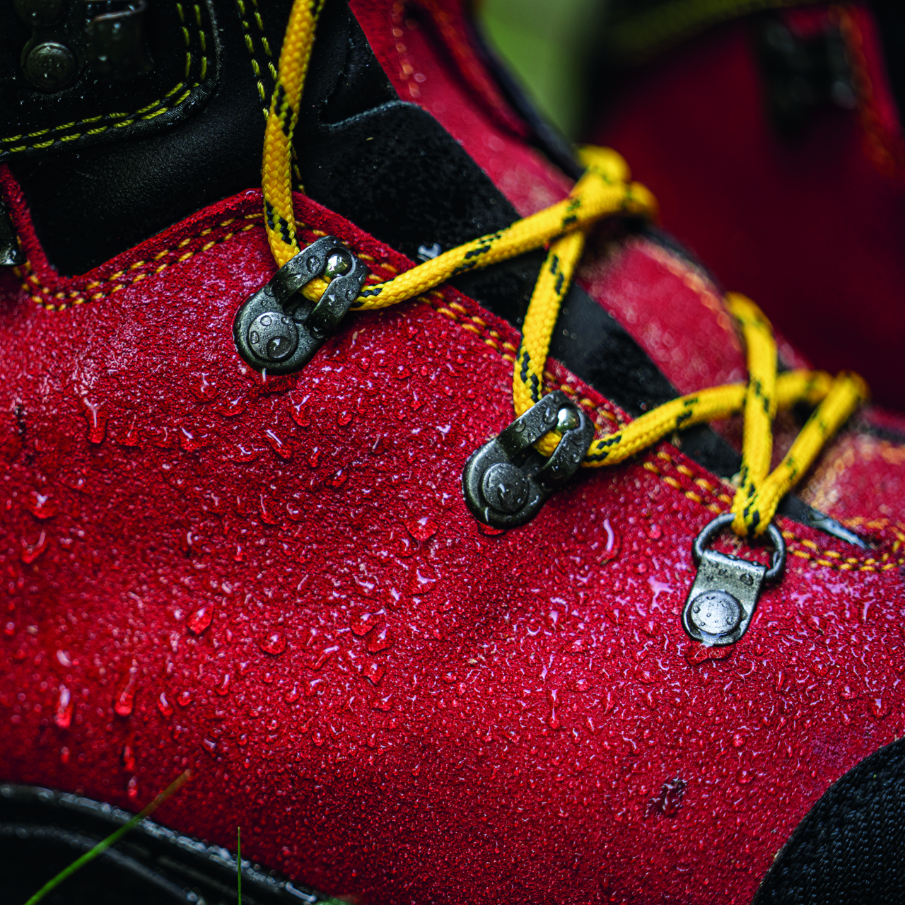 Leder-Schnittschutzstiefel Oregon Avertic rot/gelb Gr. 46