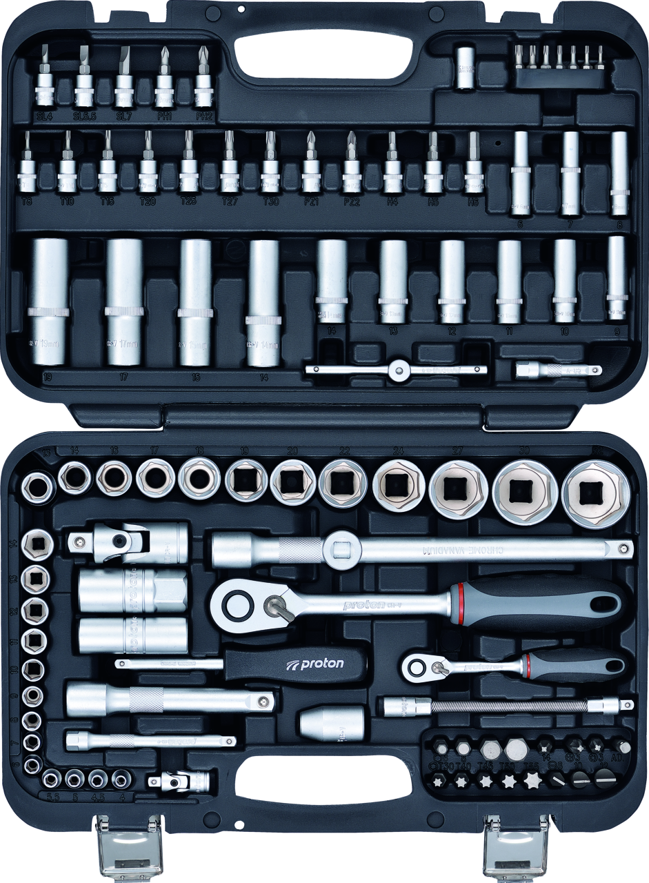 Steckschlüsselsatz Proton P-94C 1/4" + 1/2", 94-teilig