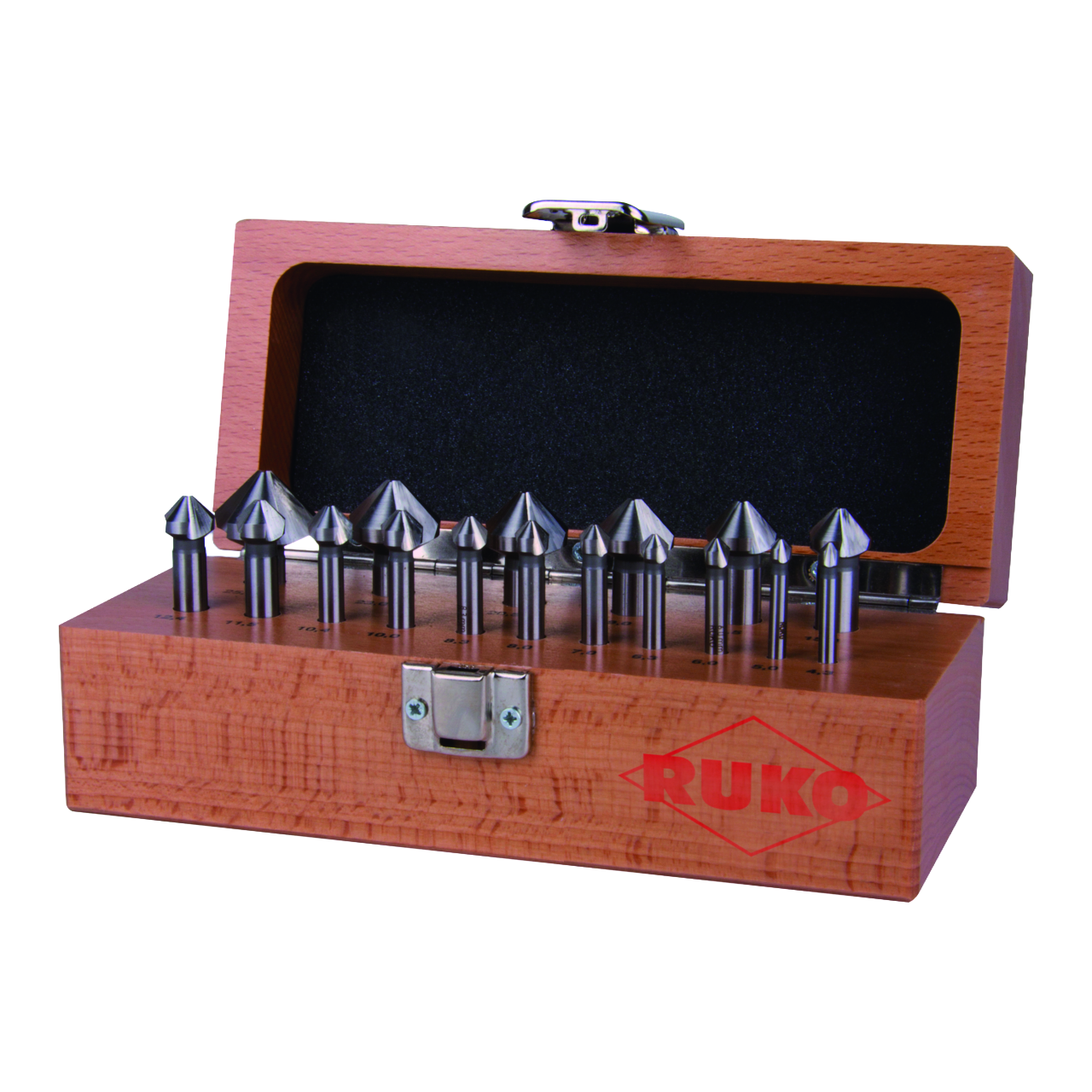 Kegelsenker-Satz Ruko DIN 335 Form C 90° HSS - 17-tlg. (Holzkassette)