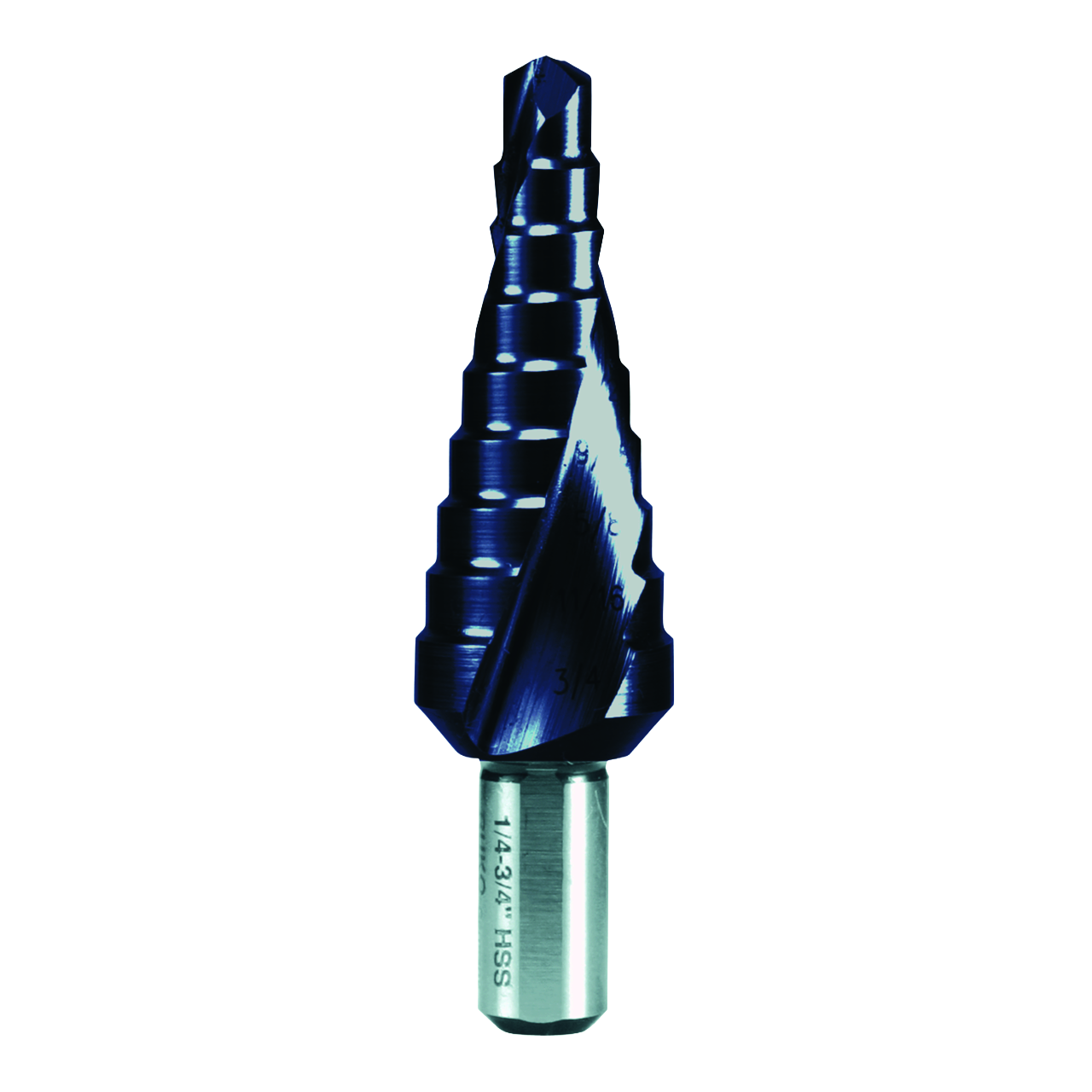 Stufenbohrer Ruko HSS TiAlN Kreuzanschliff Form C Zollabmessungen Ø 1/4" - 3/4"