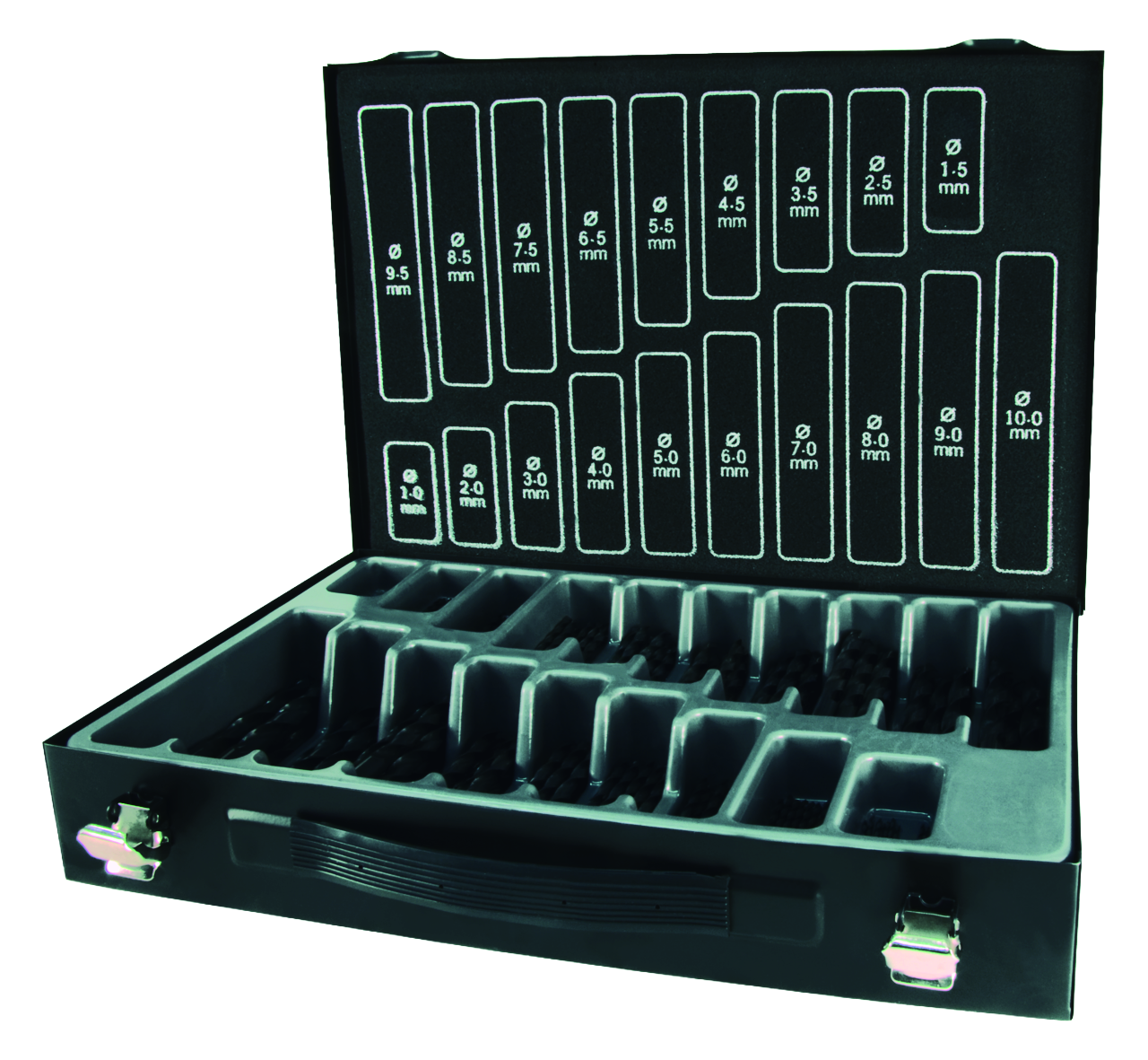 Spiralbohrer-Magazin Terrax DIN 338 Typ N, HSS-R - 170 tlg. (Kunststoff)