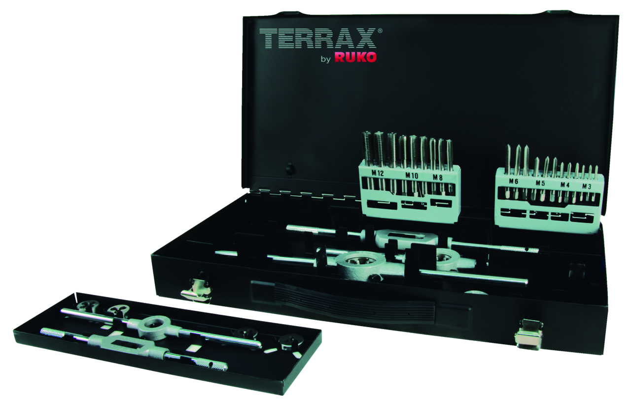 Gewindeschneidwerkzeug-Satz Terrax M HSS - 37 tlg. (Magazin Stahlblech)