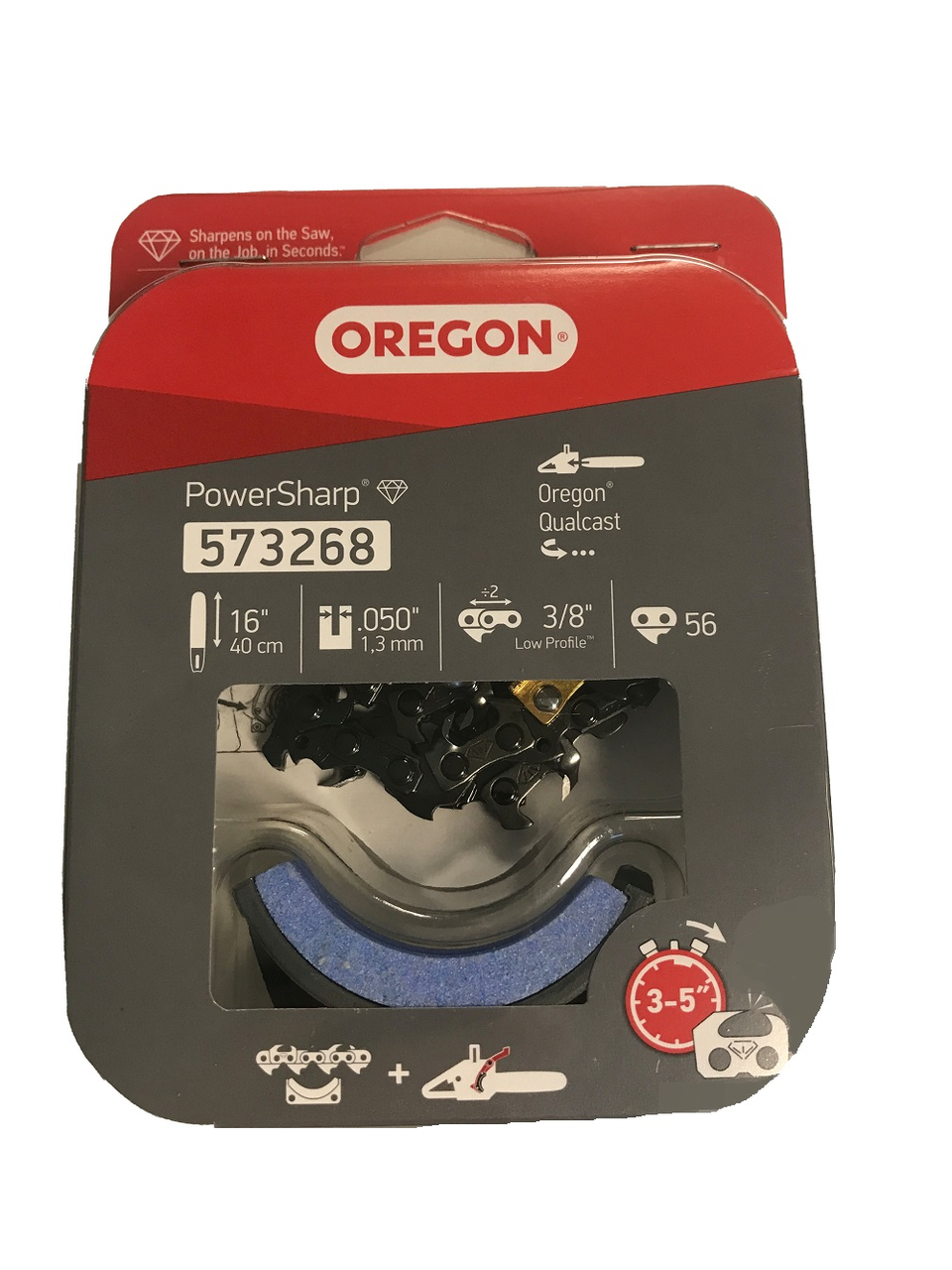 Ersatzkette (PS56) + Schleifstein Oregon zu Akku Kettensäge CS300