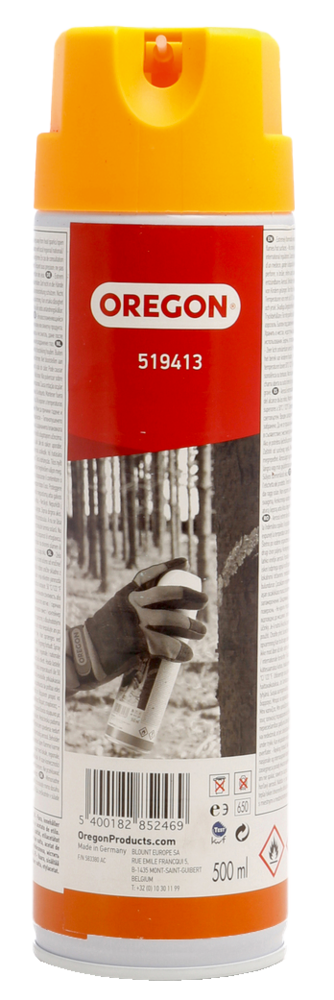 Spray de marquage forestier Oregon orange fluorescent, bombe de 500 ml