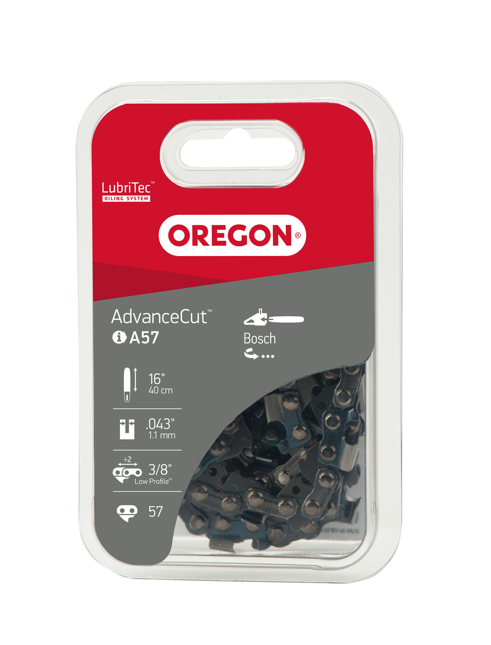 Kette Oregon 3/8", 1.1 mm, 57 Treibglieder, AdvanceCut, Halbmeissel