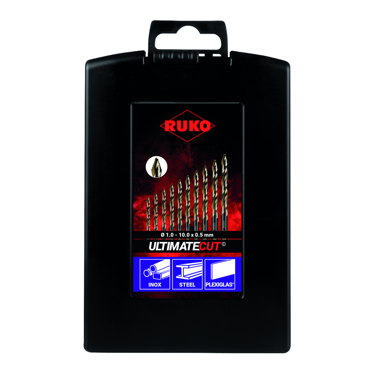 ULTIMATECUT Spiralbohrer Ruko-Satz HSS-Co 5 DIN 338 FLOWSTEP® Spitze 3-Flächensc
