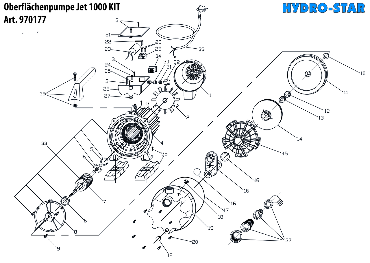 Oberflächenpumpe Hydrostar Jet 1000 Kit