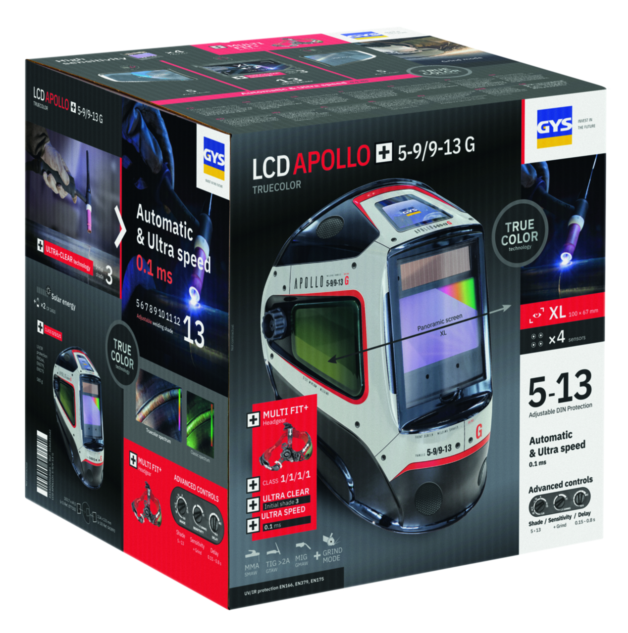 Schweisshelm GYS LCD Apollo  +5/9 - 9/13 G True color