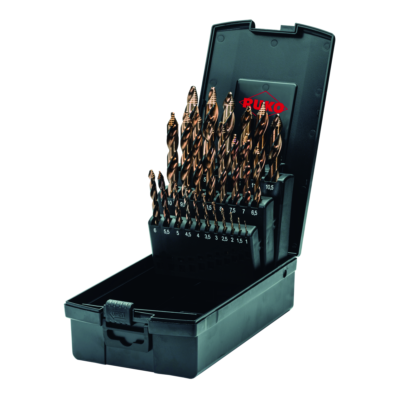 ULTIMATECUT Spiralbohrer Ruko-Satz HSS-Co 5 DIN 338 FLOWSTEP® Spitze 3-Flächensc