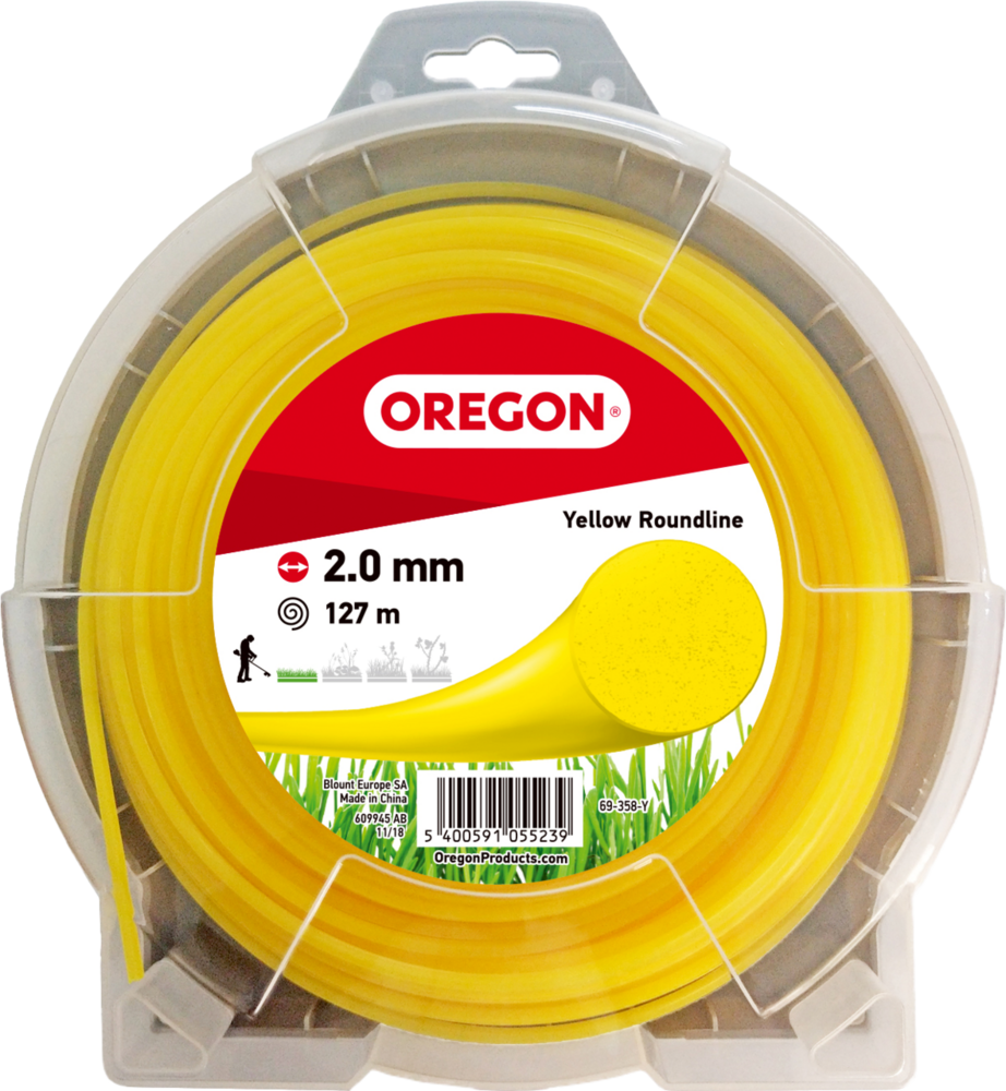 Faden Oregon gelb rund 2.0 mm x 127 m