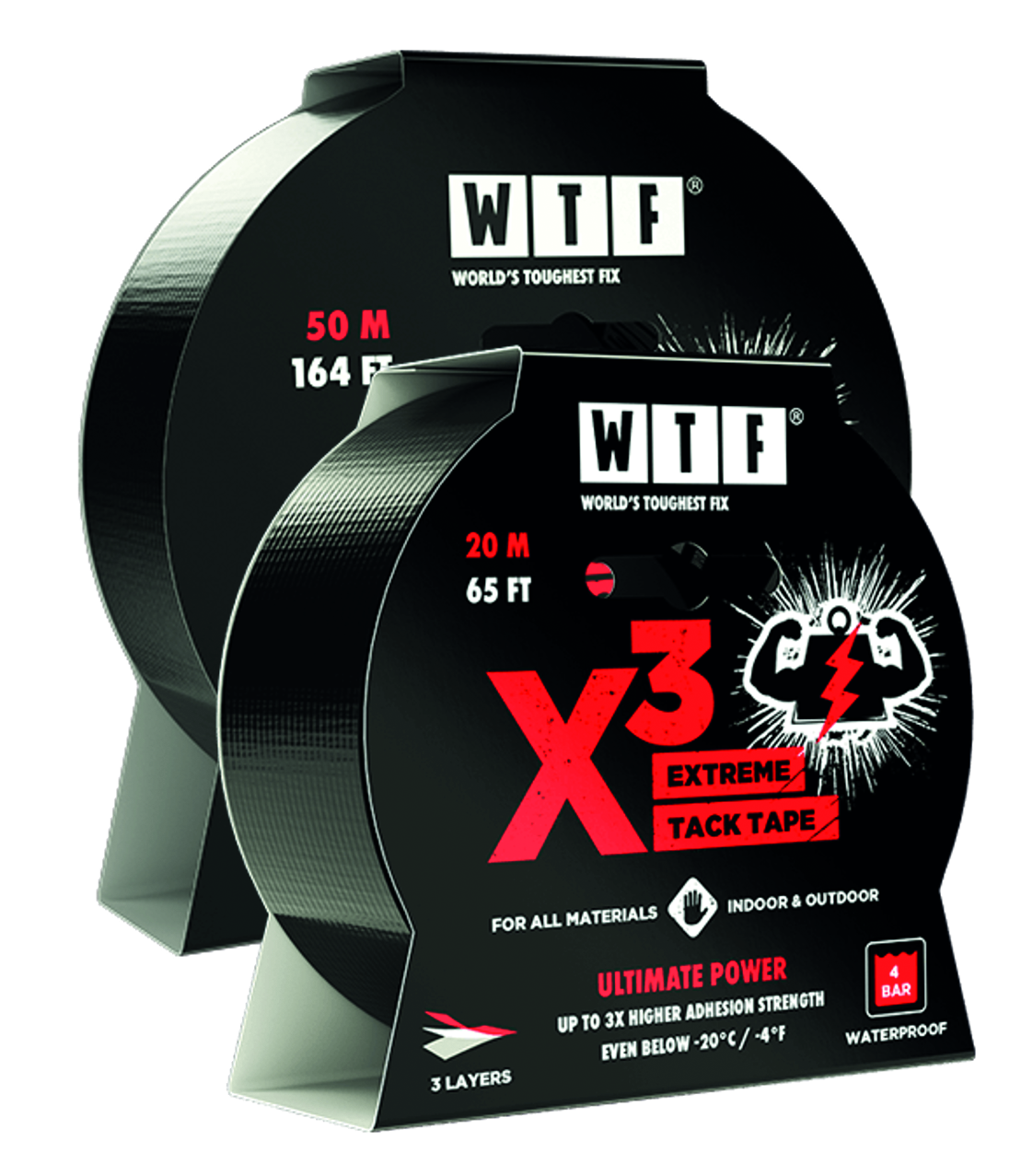 Kraftband WTF X³ Extreme Tack Tape 20 m x 48 mm