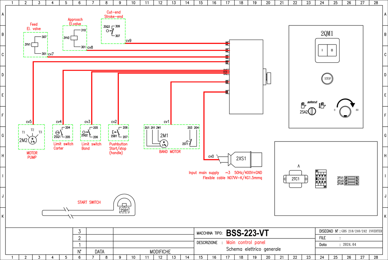 Scie à ruban à métaux Proton BSS-223-VT
