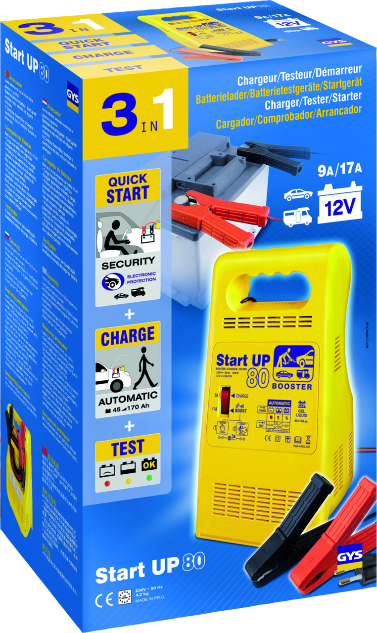 Chargeur et démarreur de batterie GYS Start up 80