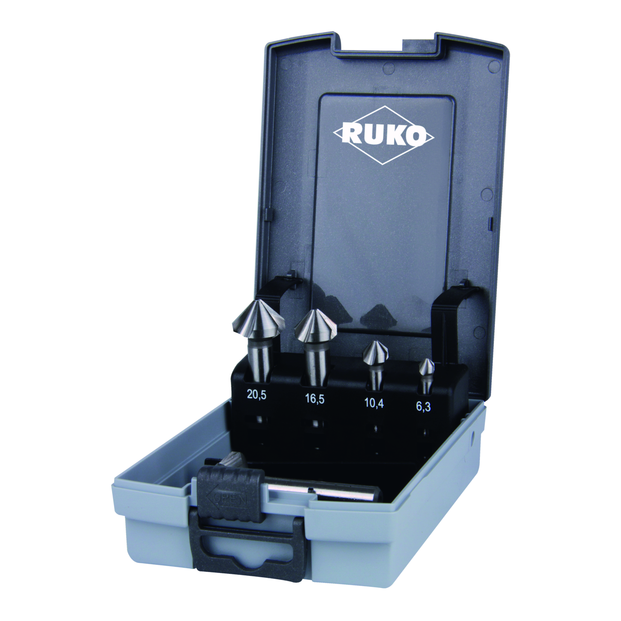 Jeu de fraises à chanfreiner Ruko DIN 335 Type C 90° HSS-Co 5 - 5 Pces. (coffret