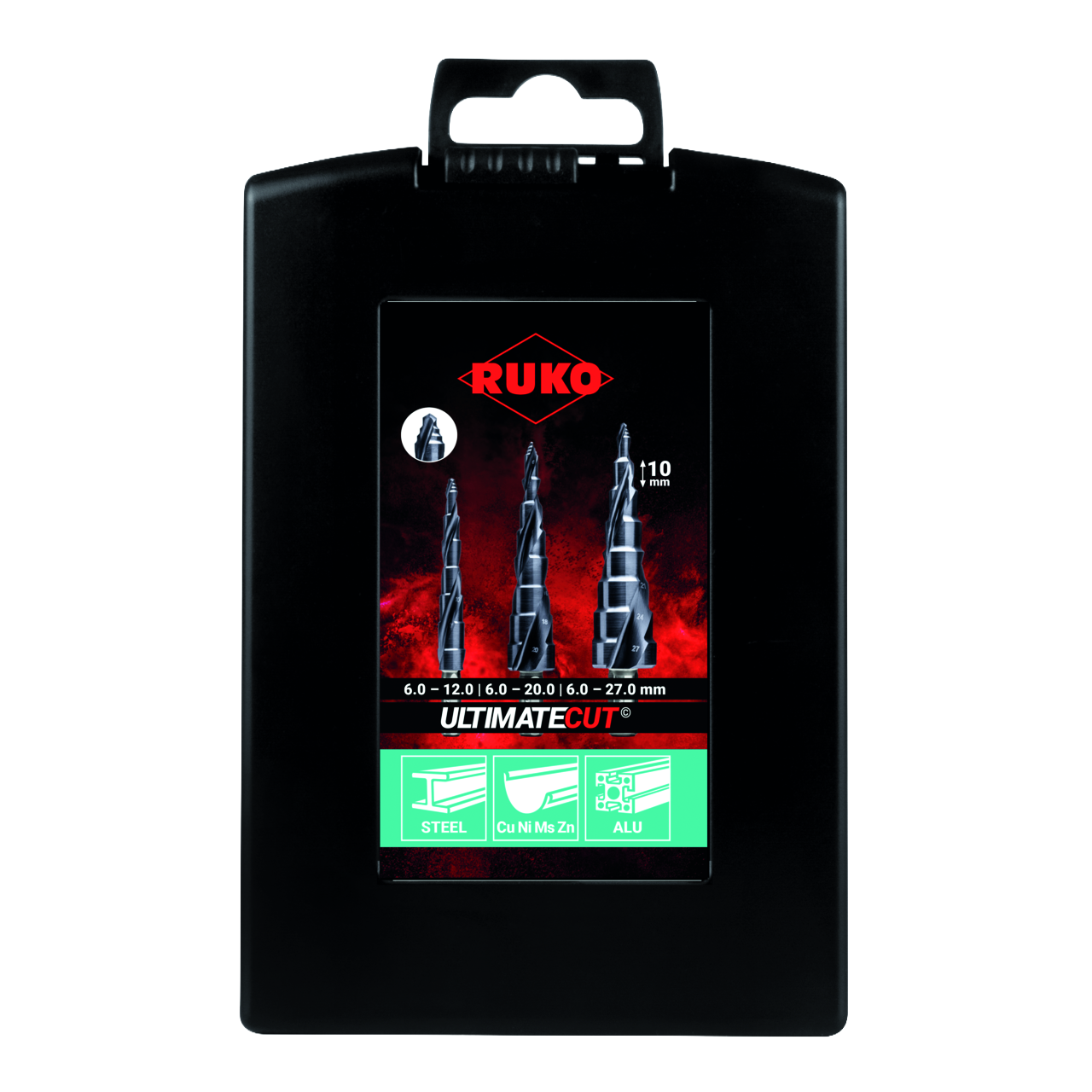 ULTIMATECUT Multidrill-Satz Ruko HSS RUnaTEC FLOWSTEP® Spitze - 3-tlg. (Kunststo