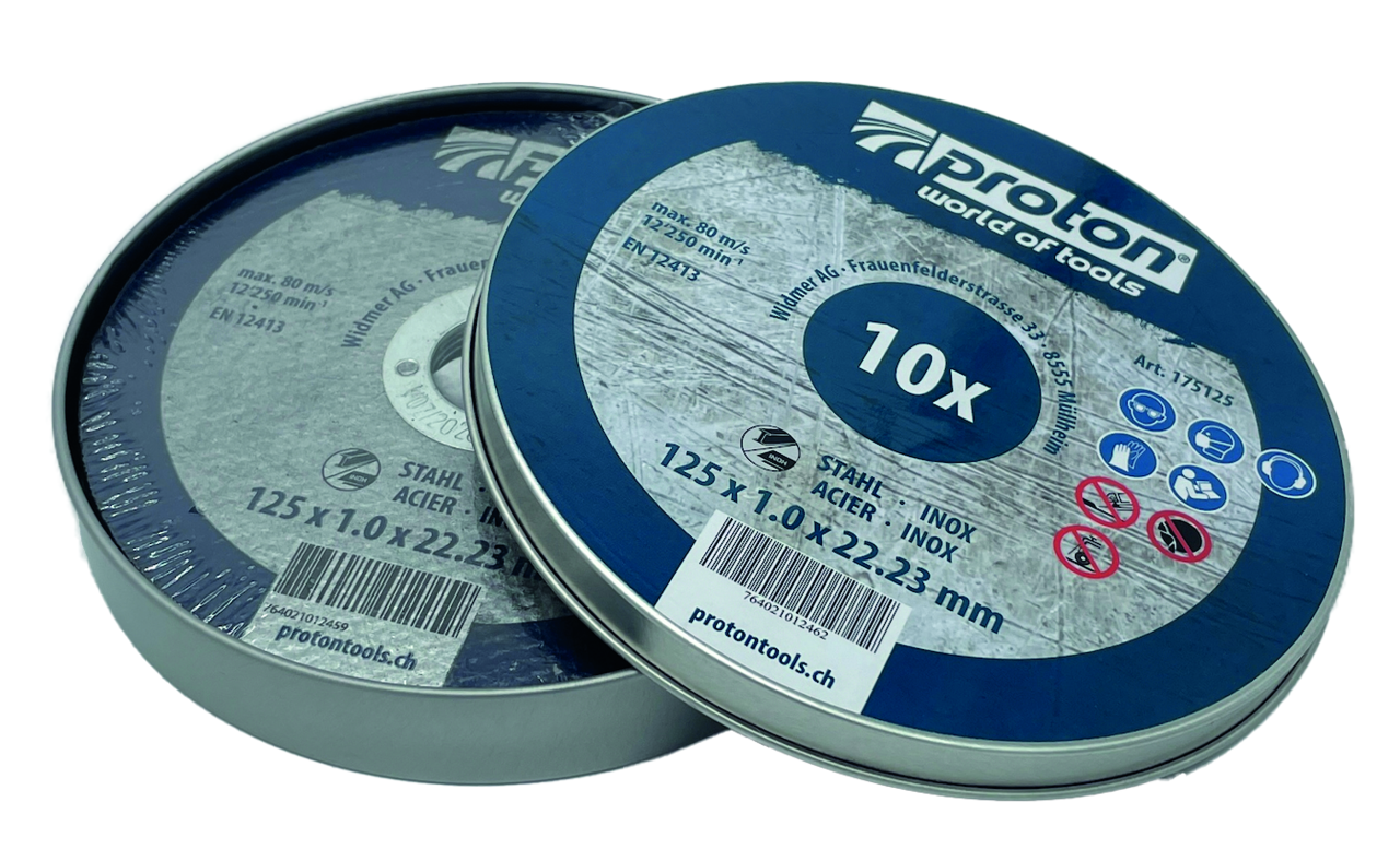 Trennscheiben in Dose 125 x 1.0 mm , Inox / Stahl