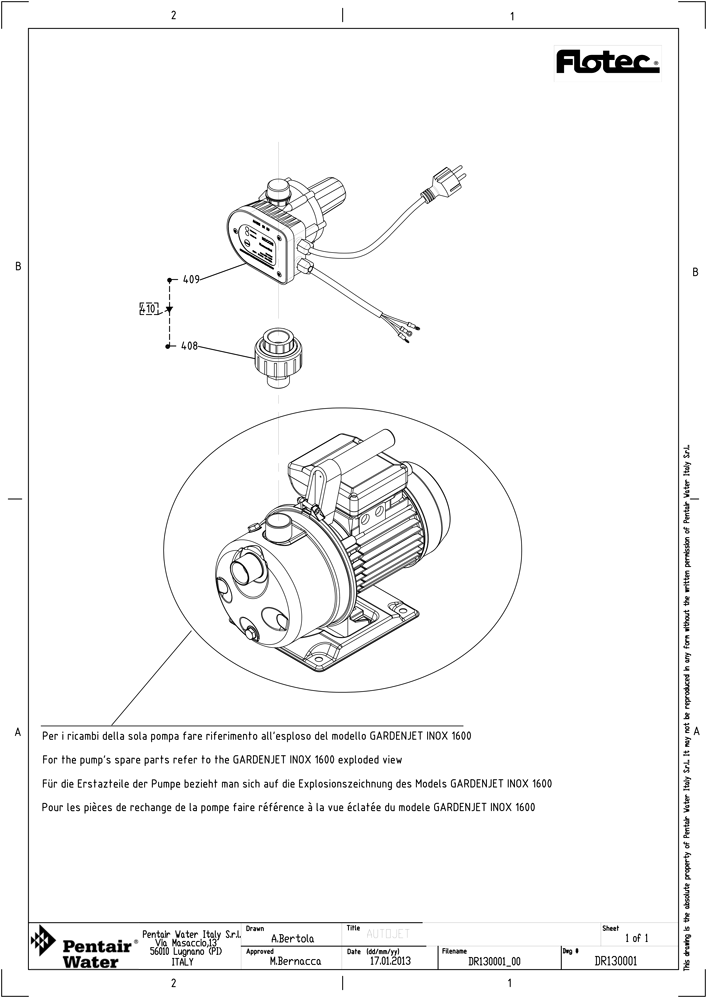 Oberflächenpumpe Pentair Autojet 1600