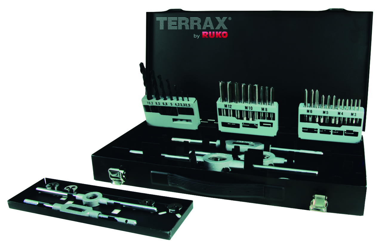 Gewindeschneidwerkzeug-Satz Terrax M HSS - 44 tlg. (Magazin Stahlblech)