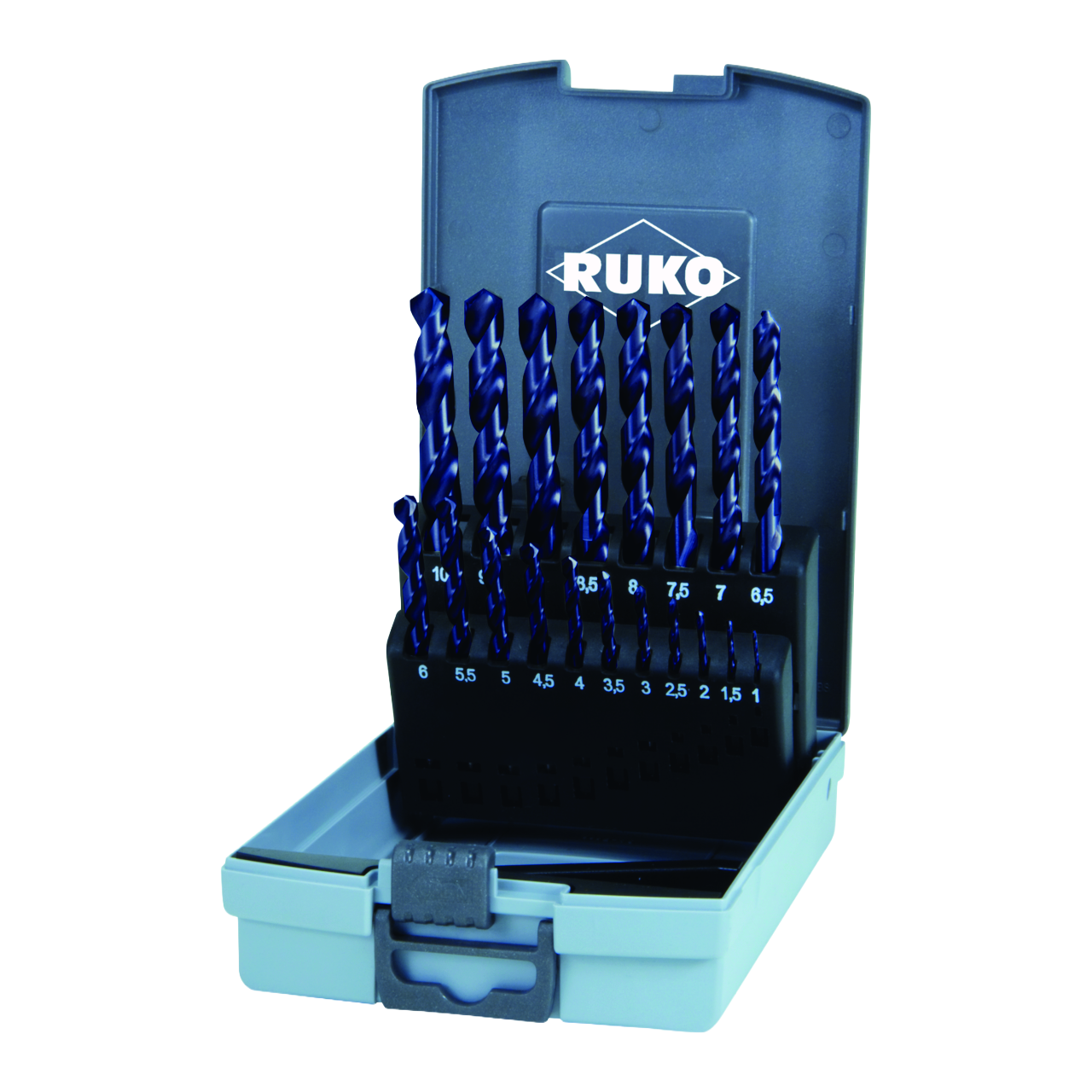 Jeu forets hélic. Ruko HSS-Co 8 TiAlN, Ø 1,0-10,0 mm par pas de 0,5 mm, 19 pcs