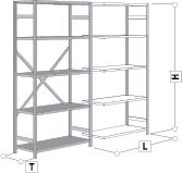 Anbauregal Zinc 1150x800x3000 mm