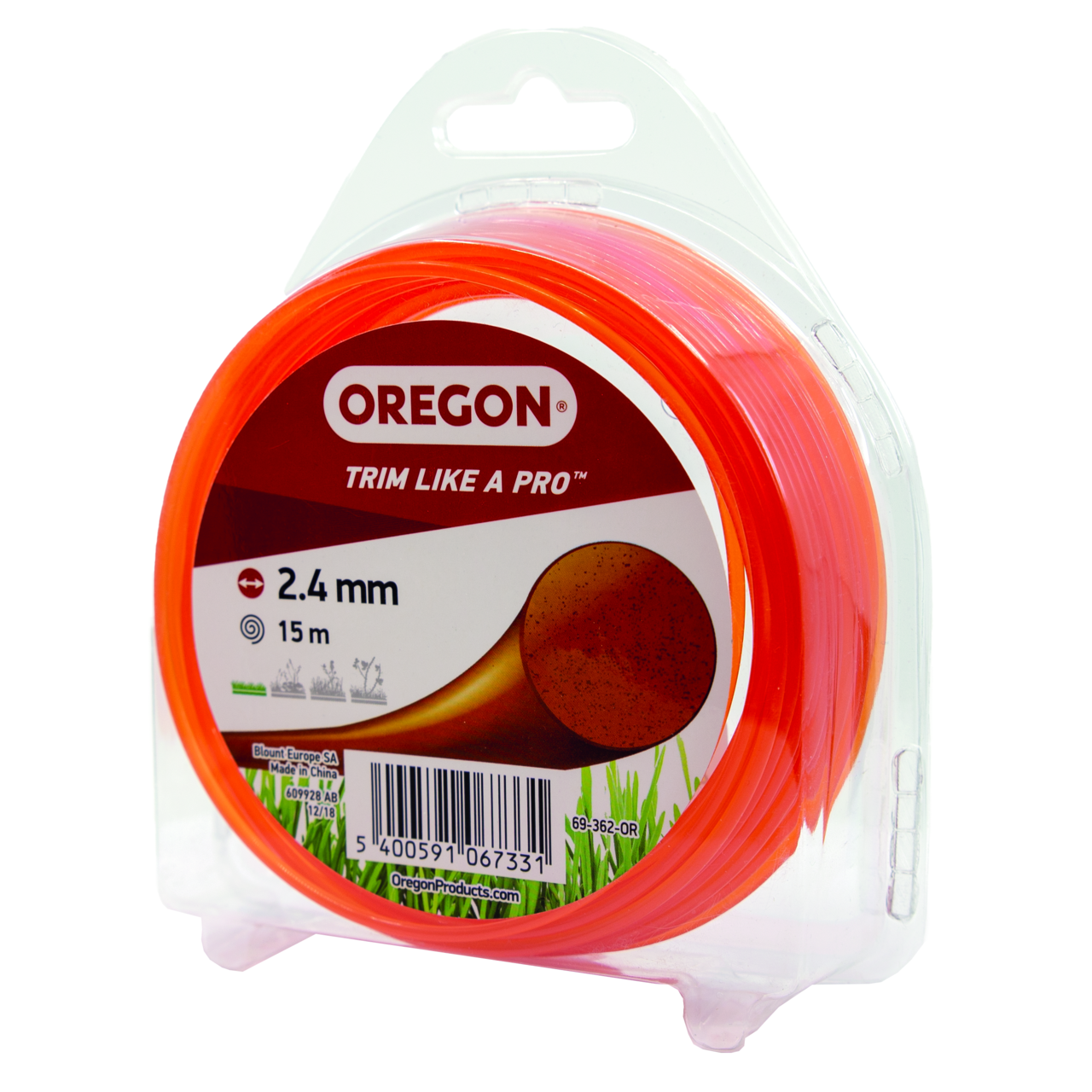 Faden Oregon multicolor orange rund 2.4 mm x 15 m