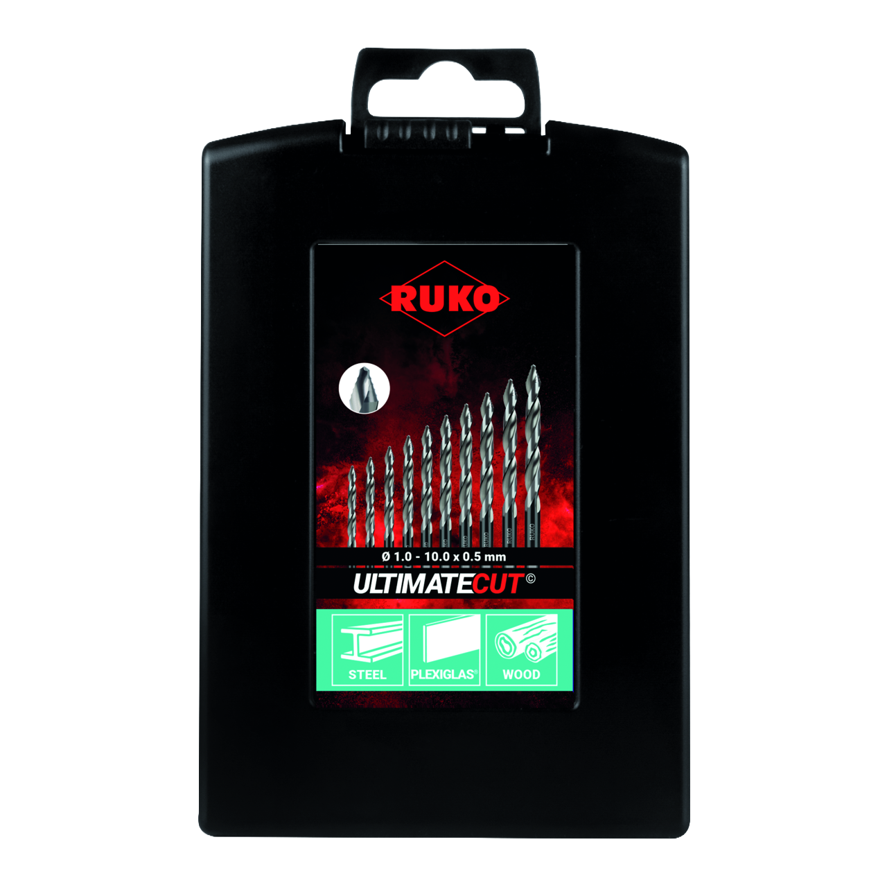 ULTIMATECUT Spiralbohrer Ruko-Satz HSS DIN 338 FLOWSTEP® Spitze 3-Flächenschaft