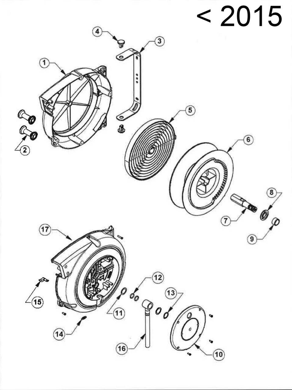 Druckluft-Schlauchaufroller Rockair LSR-10PUK, Kunststoff