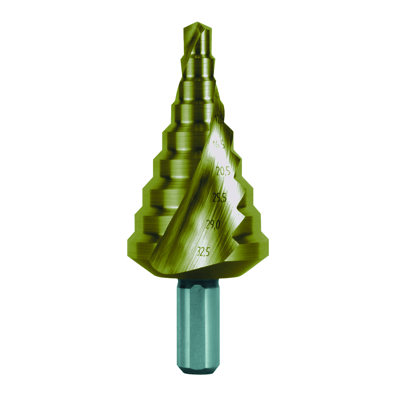 Foret étagé Ruko HSS TiN à goujure hélicoïdale avec pointe croisée pour presse-é