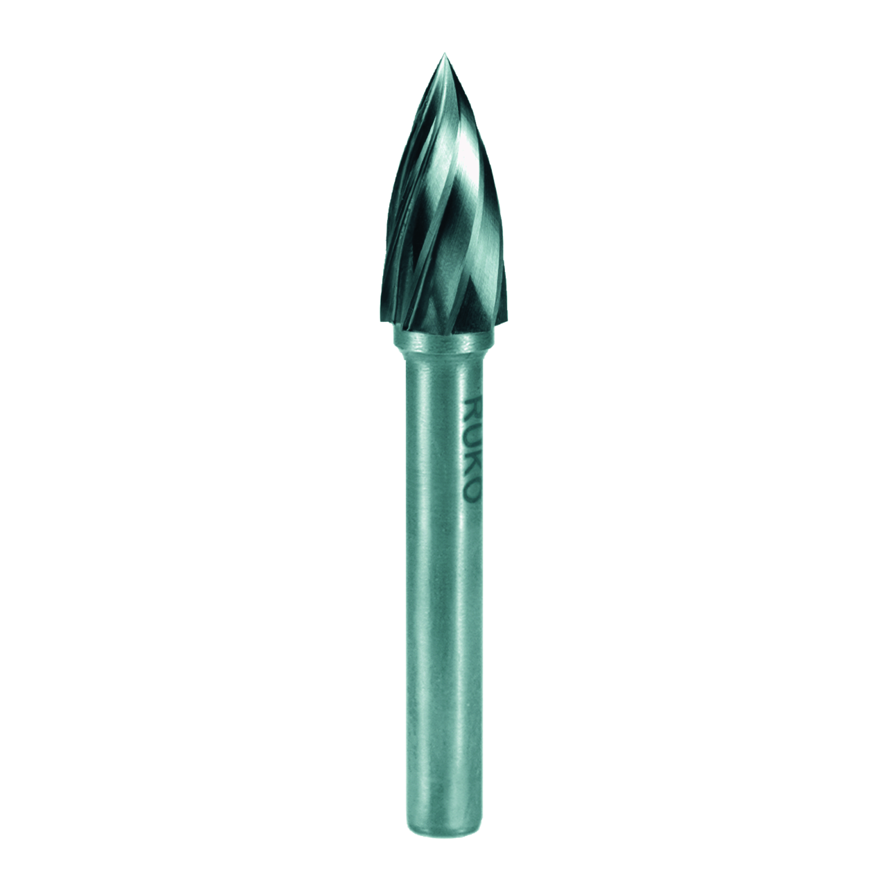 Fraise carbure, forme G, pointue (SPG), Ruko Ø 12,0 mm - aluminium
