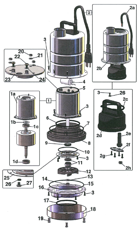 Klarwasser-Tauchpumpe Hydrostar GT-Mini 160/7 - Flachsauger