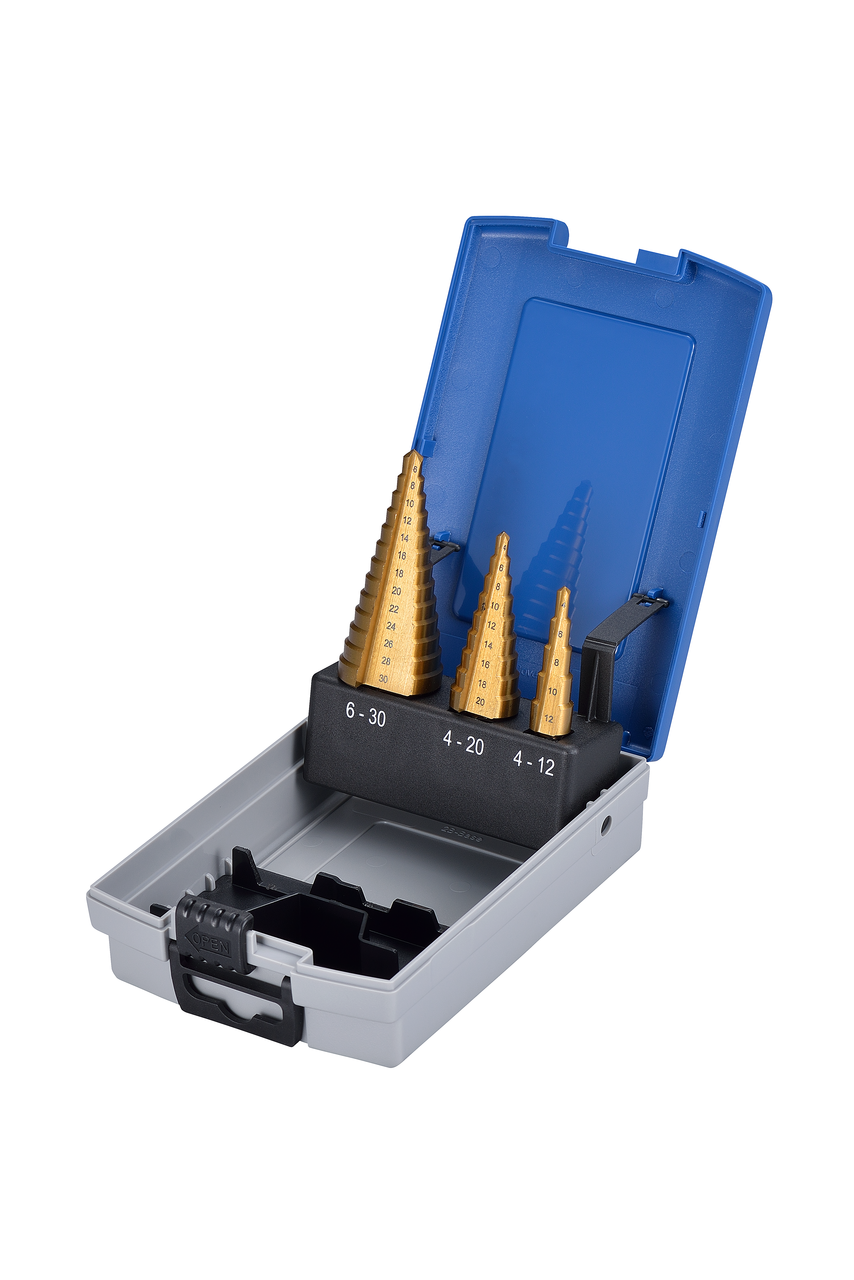 Bohrkassette Proton D-3 Mehrstufenbohrersatz HSS, TIN beschichtet