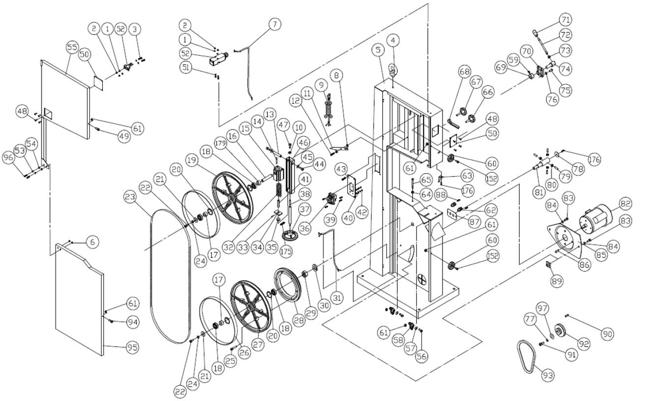 Scie à ruban à bois Proton HBS-480-2T