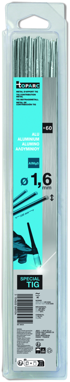 Schweissstäbe GYS, 60 Stk., TIG 1.6 mm, Alu AlMg5