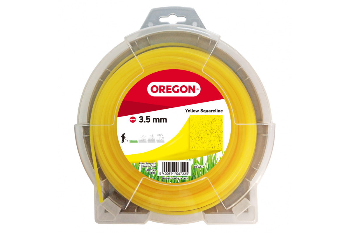 Faden Oregon gelb quadratisch 3.5 mm x 35 m