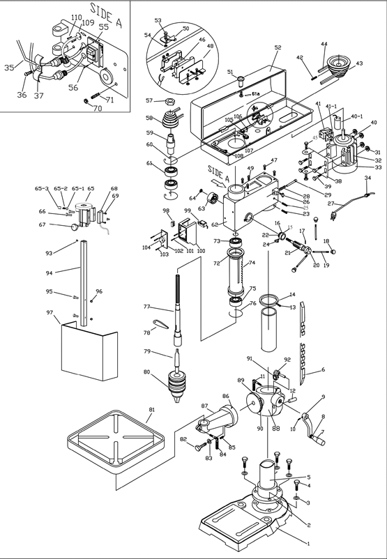 Perceuse d'établi Proton BMT-1605M