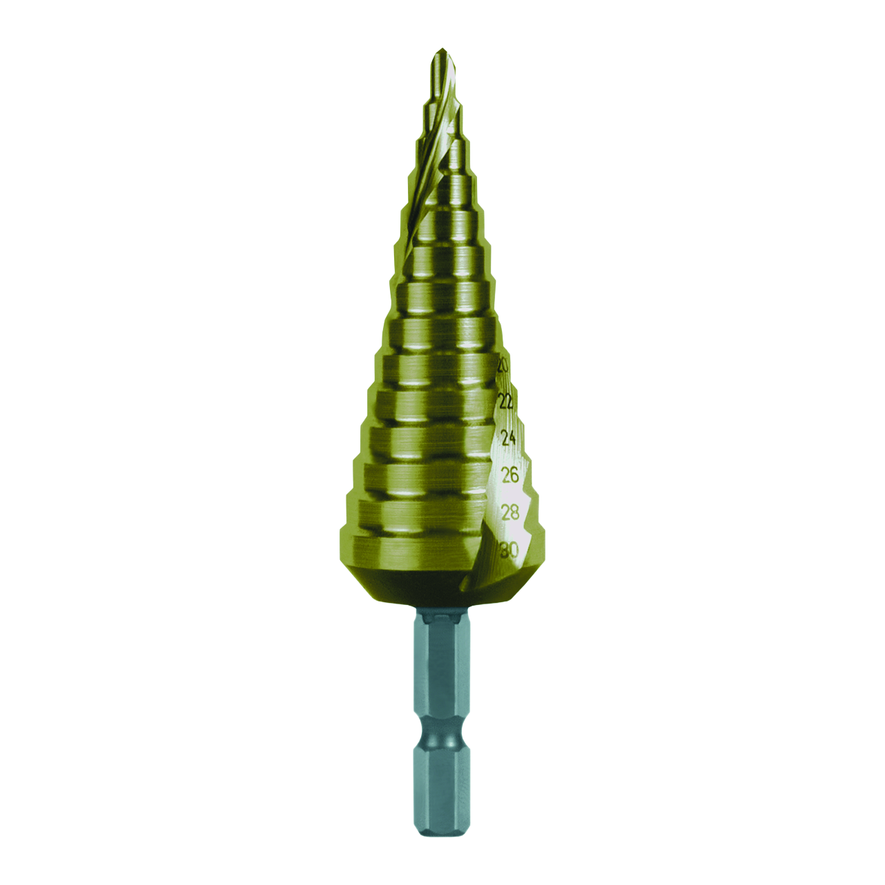 Stufenbohrer-Bit Ruko HSS TiN Form C Kreuzanschliff Ø 4,0 - 30,0 mm