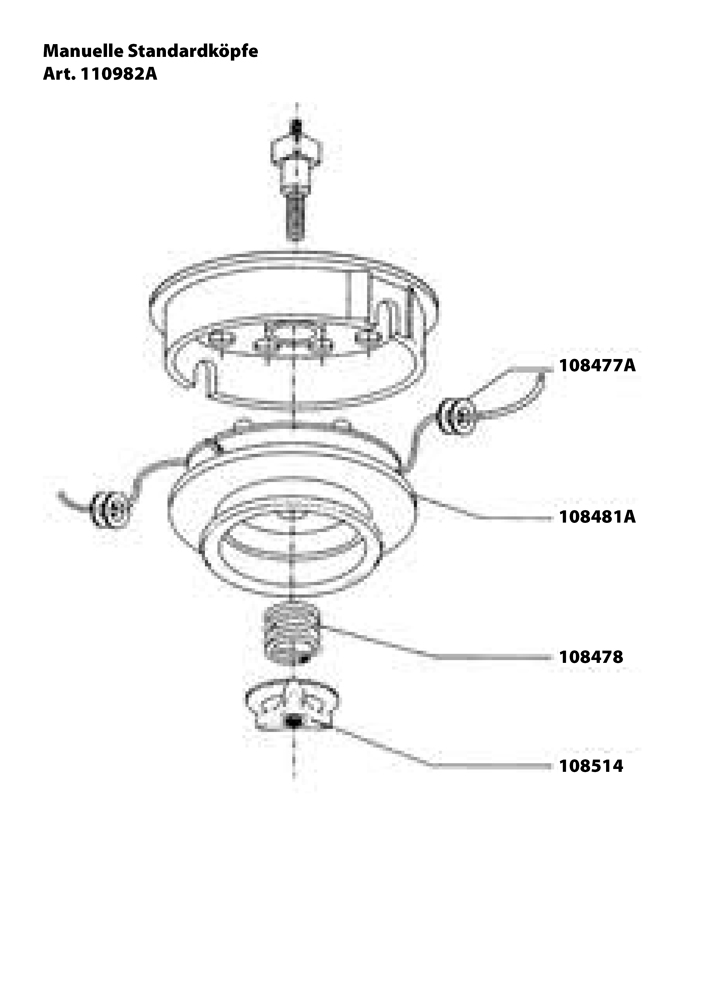 Fadenkopf Oregon manuell mit Noppen, 2-Fadenkopf
