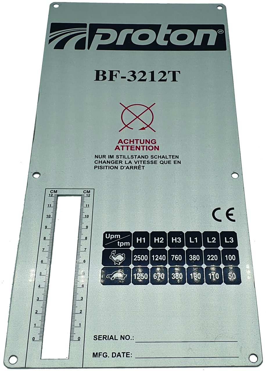 Fronttafel Proton zu BF-3212T