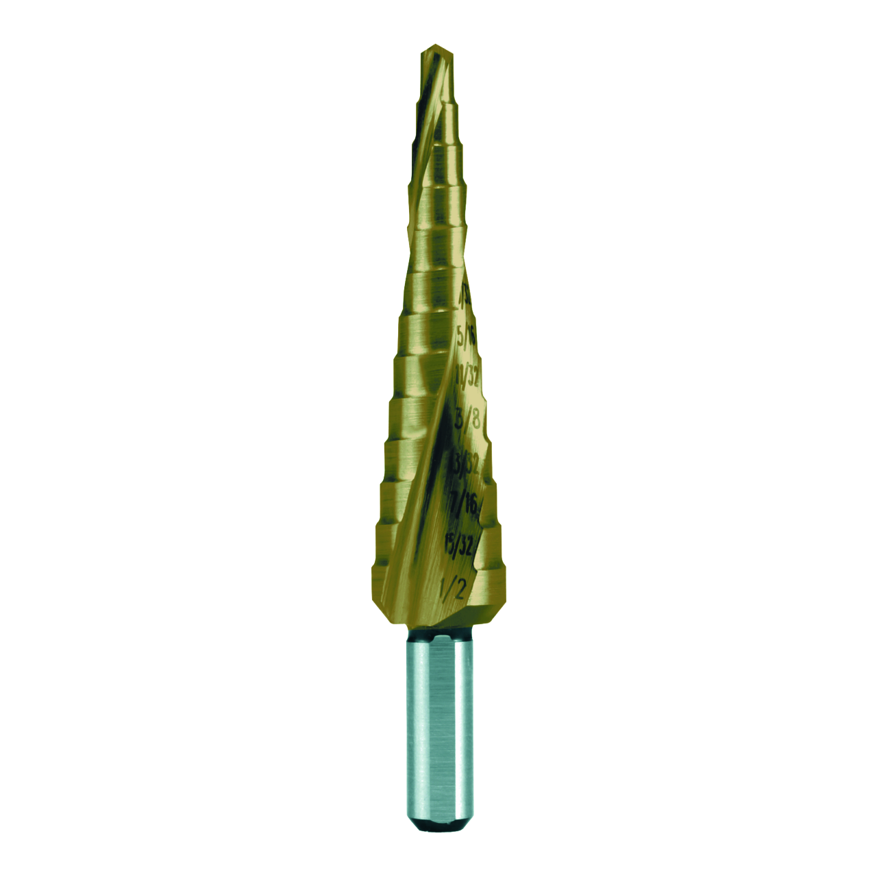 Stufenbohrer Ruko HSS TiN Kreuzanschliff Form C Zollabmessungen Ø 1/8" - 1/2"