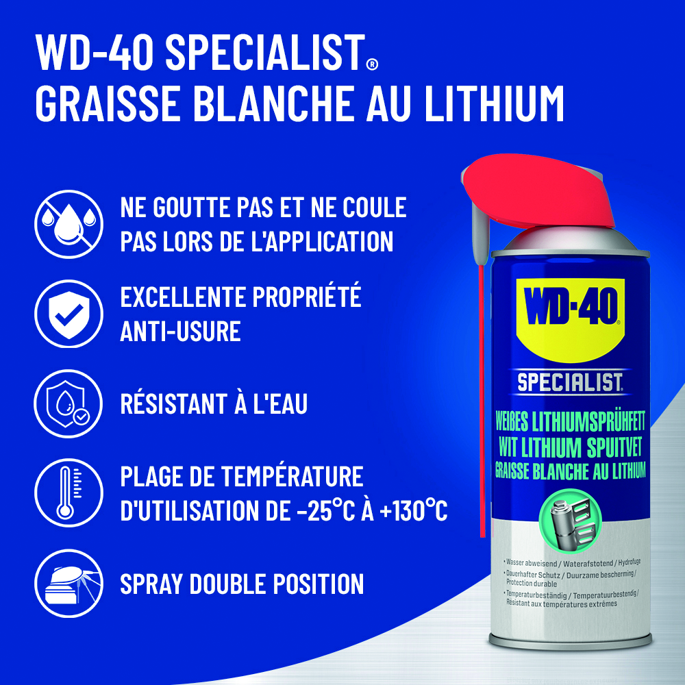 WD-40 Specialist 400ml Weißes Lithiumsprühfett