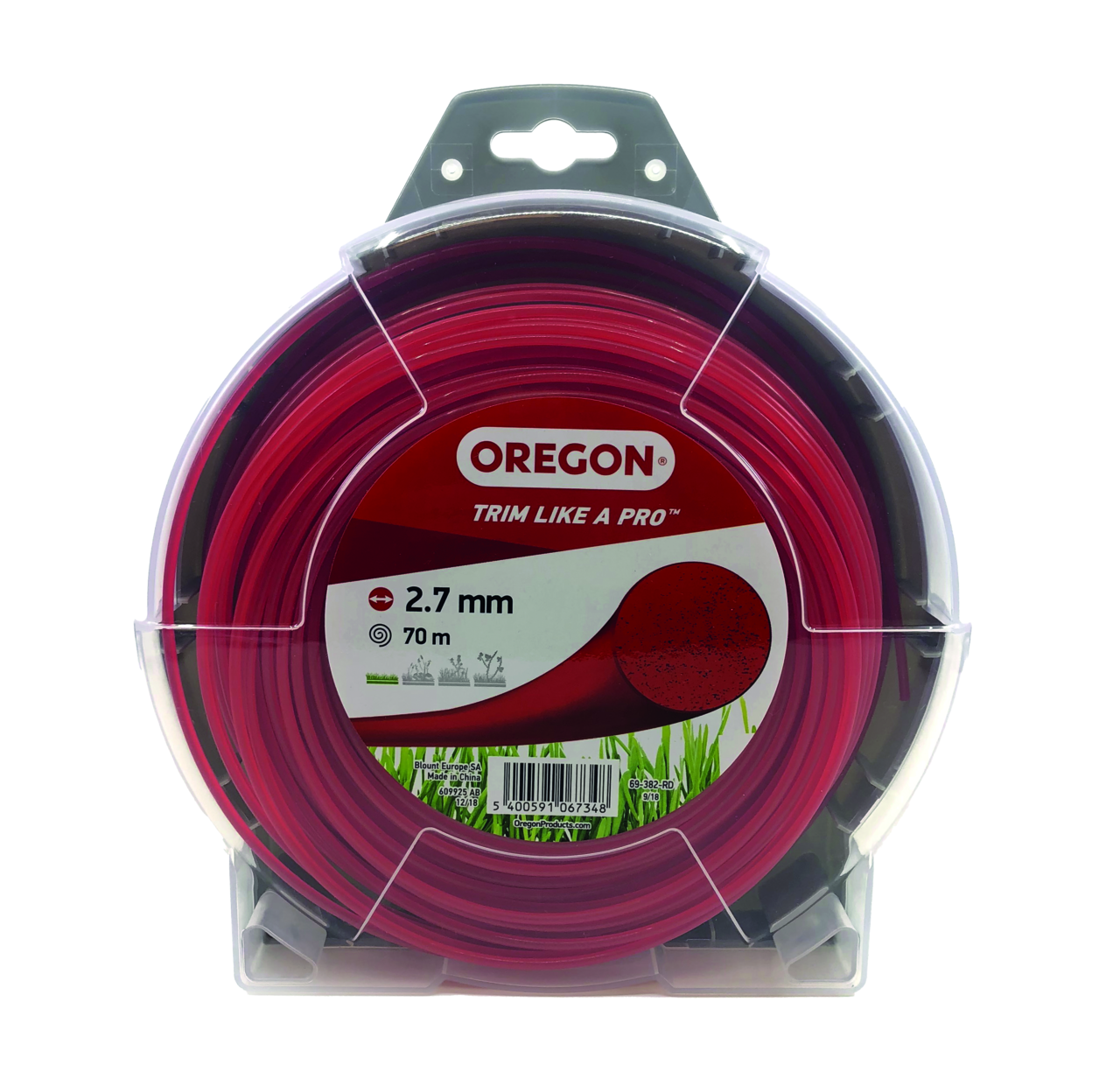 Faden Oregon multicolor rot rund 2.7 mm x 70 m