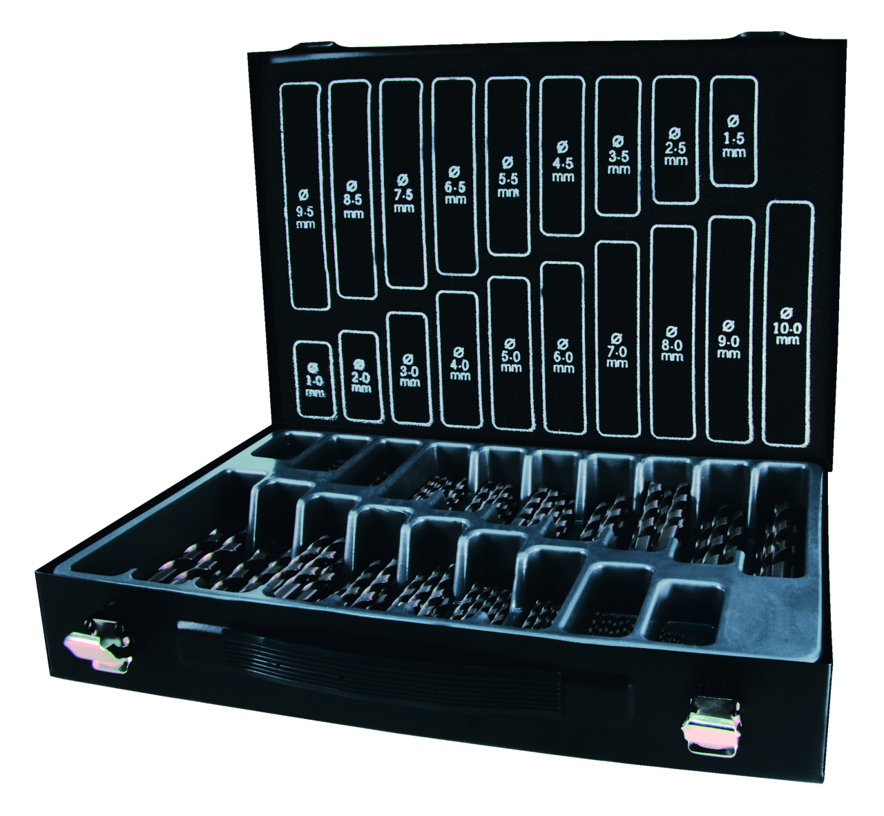 Spiralbohrer-Satz Terrax DIN 338 Typ N, HSS-G - 170 tlg. (Magazin Stahlblech)