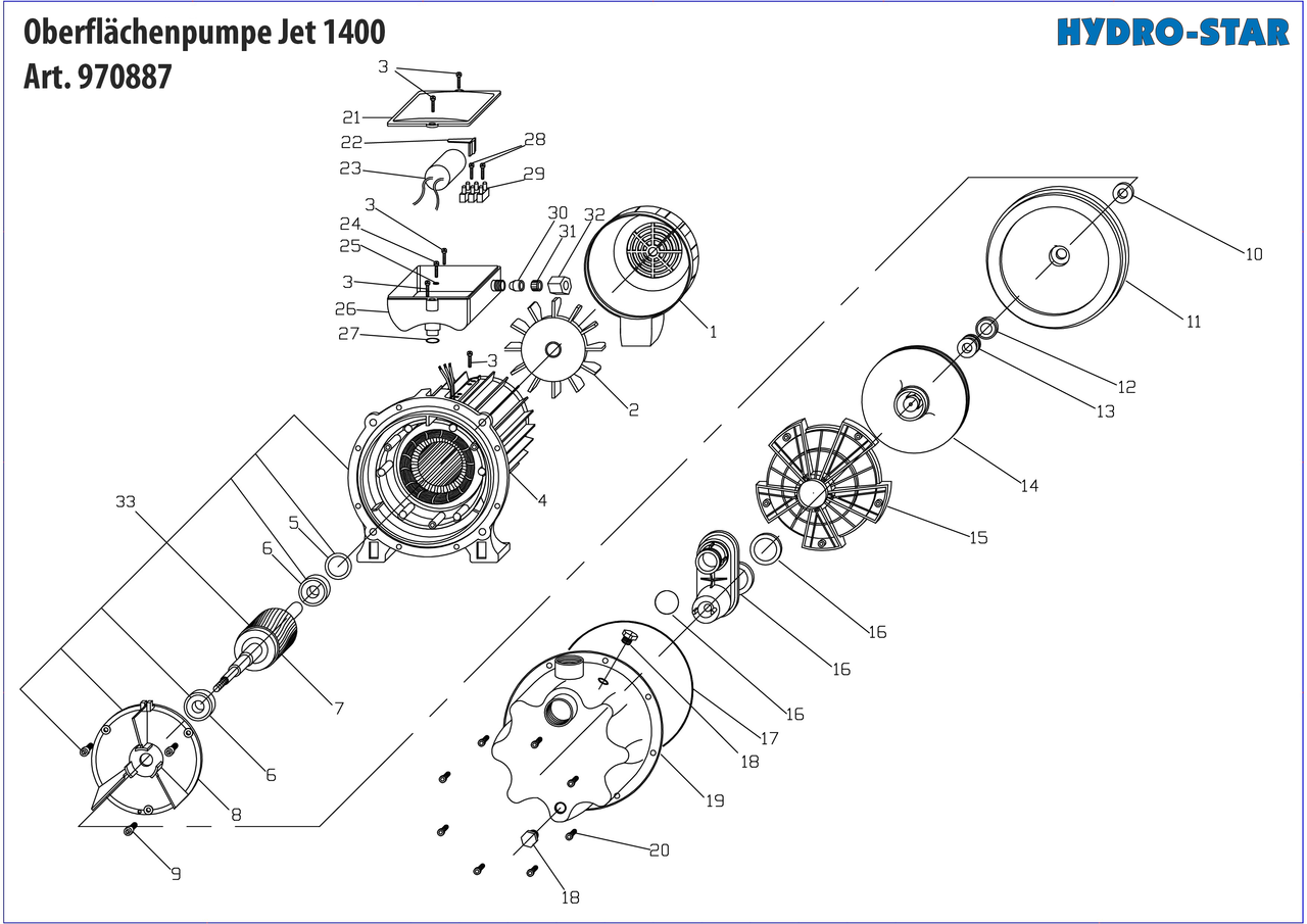 Oberflächenpumpe Hydrostar Jet 1400