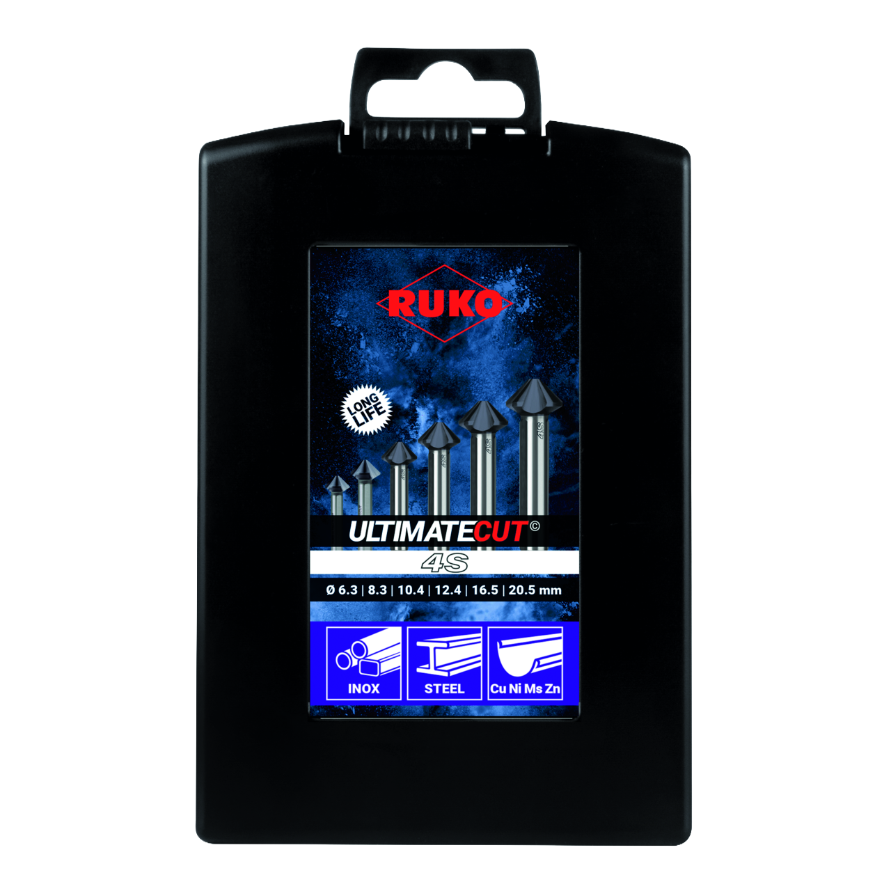 ULTIMATECUT Kegelsenker-Satz Ruko 4S HSS RUnaTEC ähnlich DIN 335 90° - 6-tlg. (K