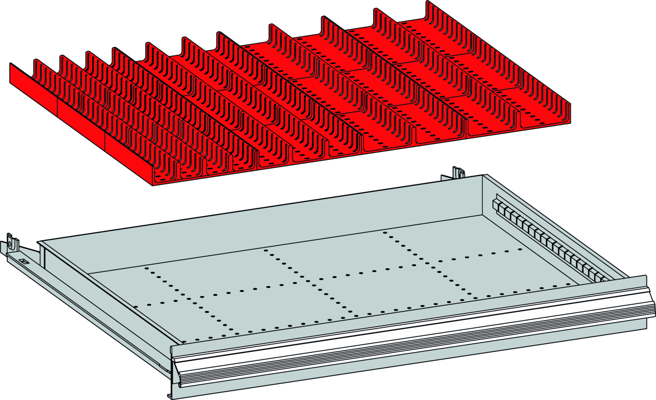 Einteilungsmaterial-Set Widmer, Kunststoff, 620x450 mm