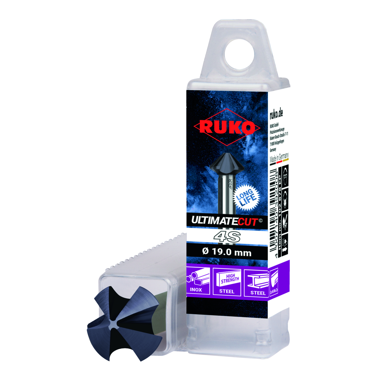 ULTIMATECUT Kegelsenker Ruko 4S HSS-Co 5 RUnaTEC ähnlich DIN 335 90° Ø 20,5 mm